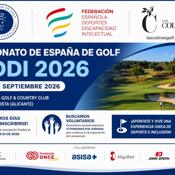 Campeonato de España de Golf FEDDI 2026: la FGCV hace un llamamiento a participantes y voluntarios