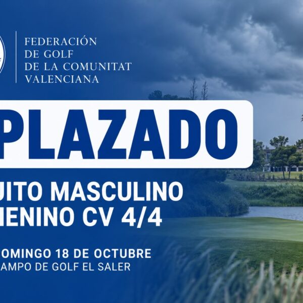 APLAZADO el Circuito Masculino y Femenino CV 4/4 previsto para este domingo en El Saler
